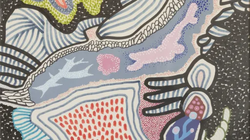 Zeichnung einer Form, die mit verschiedenen Mustern gefüllt ist.